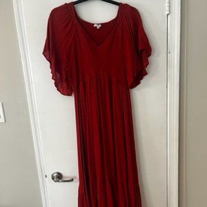 Felicity Smocked Dress- Rust